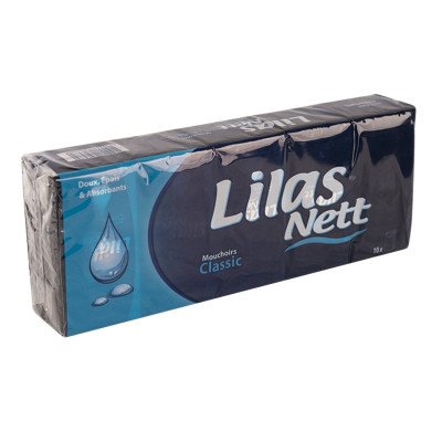 10 paquets mouchoirs lilas net classic