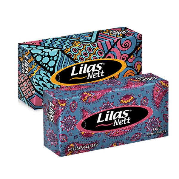 Lilas Distributeur de 100 papiers mouchoirs